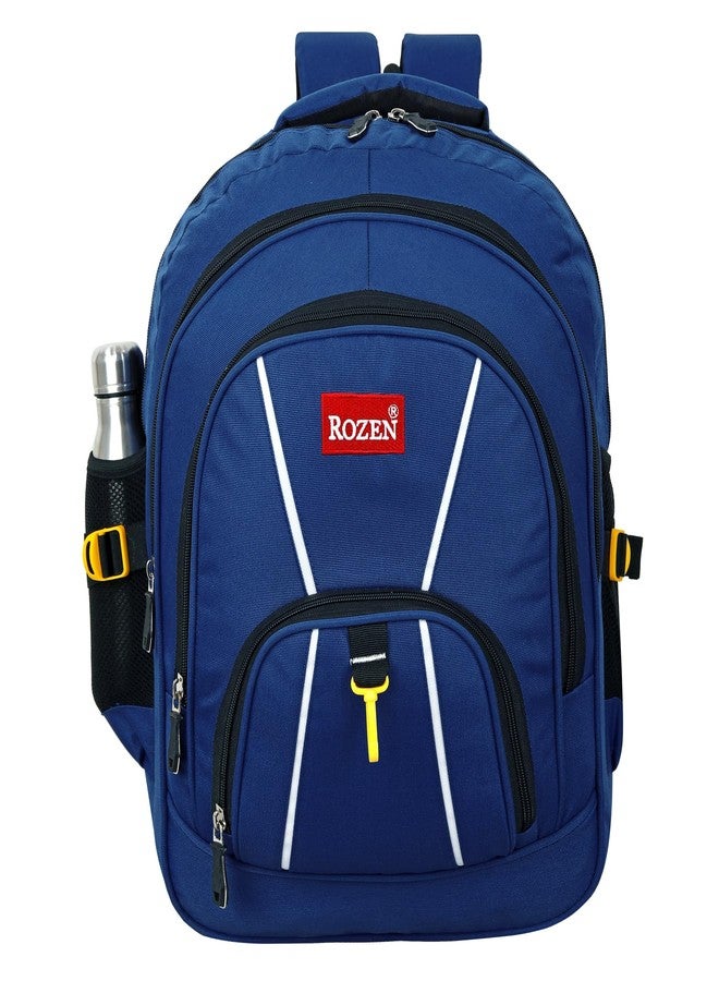 ROZEN حقيبة ظهر للسفر من روزن سعة 55 لترًا للرحلات والتخييم (أزرق داكن) - Image 1